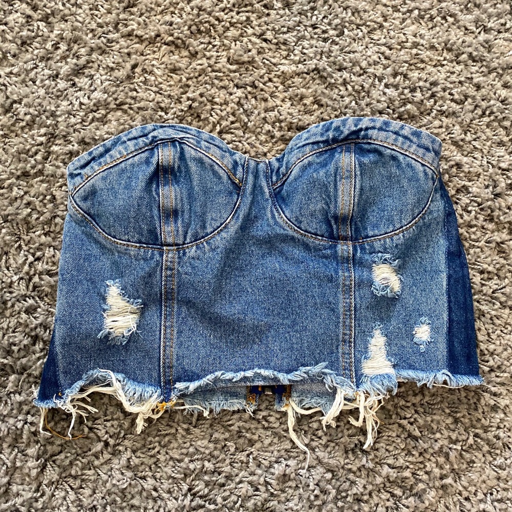 Crop denim top